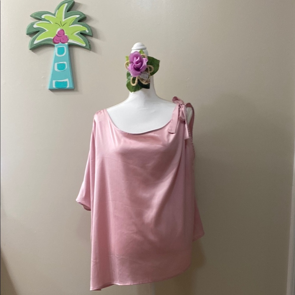 Torrid Soft Pink Satin Blouse